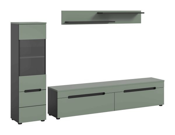 Canu wandcombinatie staand-hangend Smoke Green NB Basaltgrijs NB Abs. Smoke Green NB