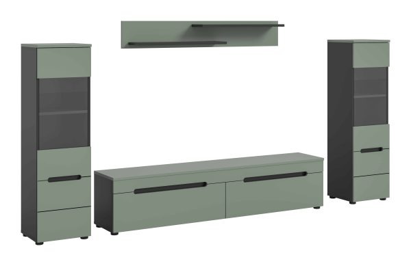 Canu wandcombinatie staand-hangend Smoke Green NB Basaltgrijs NB Abs. Smoke Green NB