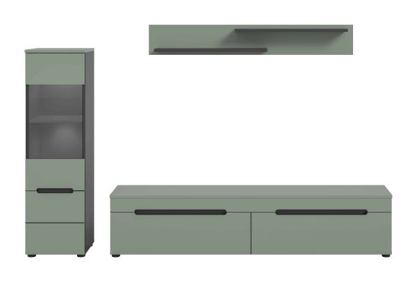 Canu wandcombinatie staand-hangend incl. verlichting Smoke Green NB Basaltgrijs NB Abs. Smoke Green NB - Afbeelding 2