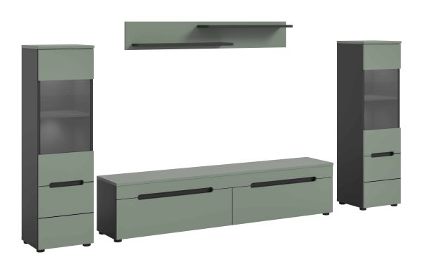 Canu wandcombinatie staand-hangend Smoke Green NB Basaltgrijs NB Abs. Smoke Green NB