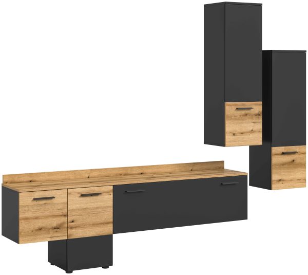 Doel woonkamercombinatie inclusief lichtgrijs NB Evoke Oak NB