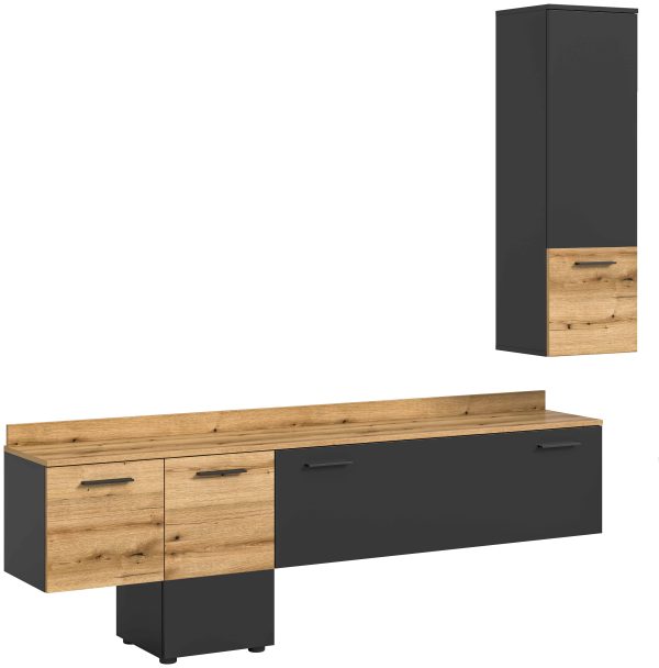 Doel woonkamercombinatie inclusief lichtgrijs NB Evoke Oak NB