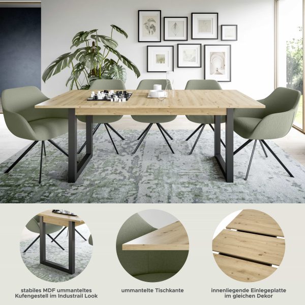 Seattle uitschuifbare eettafel Artisan NB grijs NB - Afbeelding 9