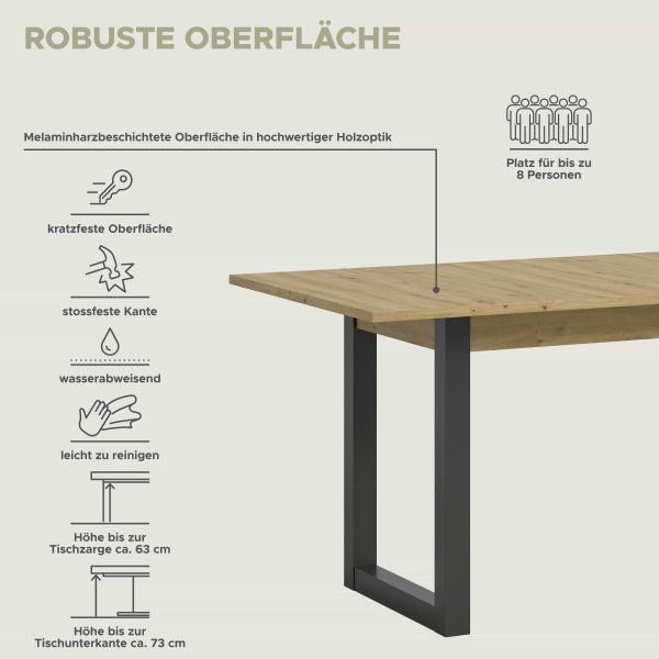 Seattle uitschuifbare eettafel Artisan NB grijs NB - Afbeelding 10