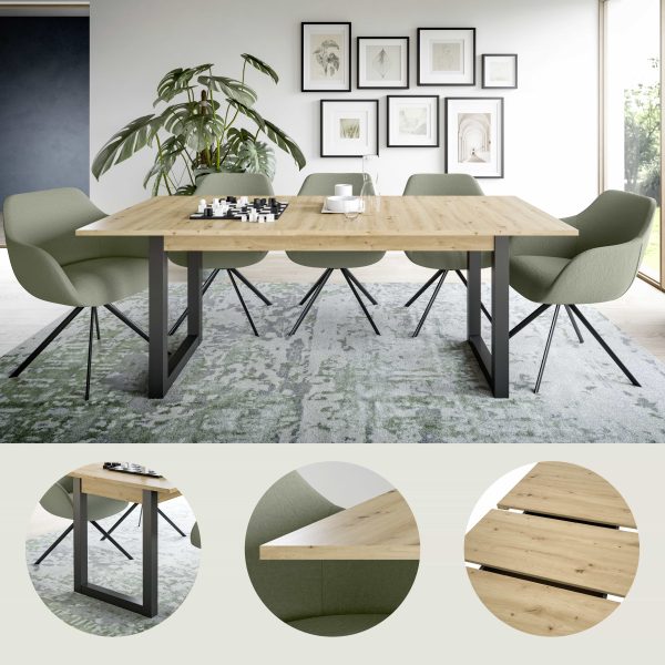 Seattle uitschuifbare eettafel Artisan NB grijs NB - Afbeelding 13