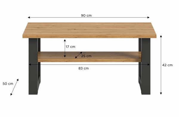 Seattle salontafel Artisan NB grijs NB - Afbeelding 3