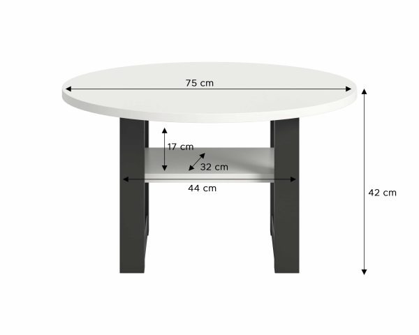 Seattle salontafel rond wit NB grijs NB - Afbeelding 3