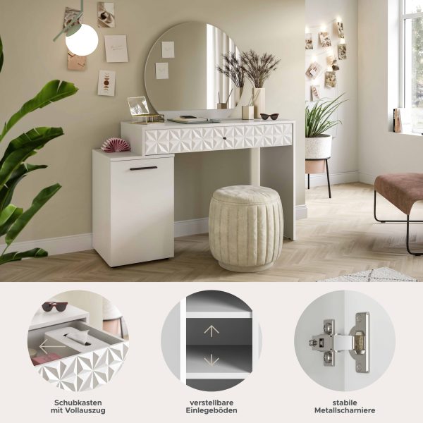 Prisma kaptafel wit hoogglans MDF TZ NB - Afbeelding 8