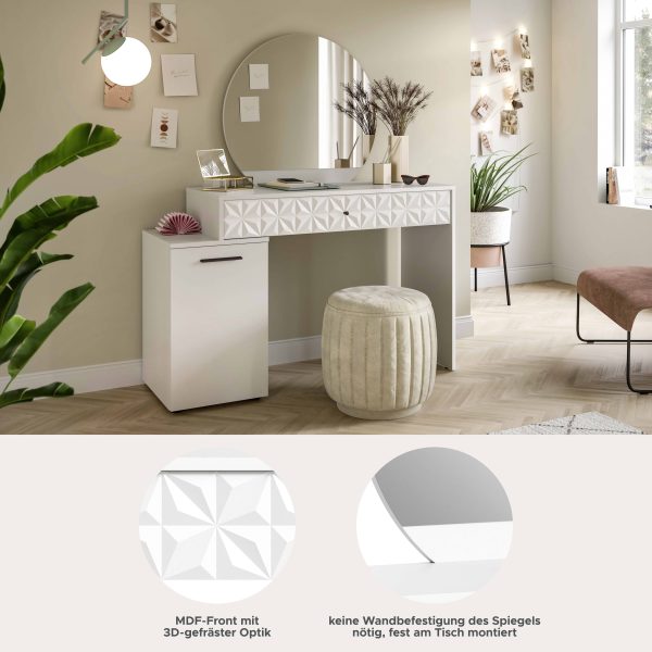 Prisma kaptafel wit hoogglans MDF TZ NB - Afbeelding 9