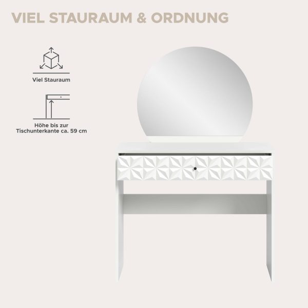 Prisma kaptafel wit hoogglans MDF TZ wit melamine - Afbeelding 7
