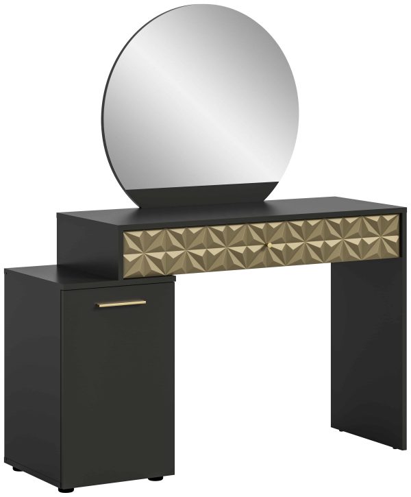 Prisma kaptafel zwart melamine goud NB
