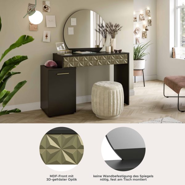 Prisma kaptafel zwart melamine goud NB - Afbeelding 8