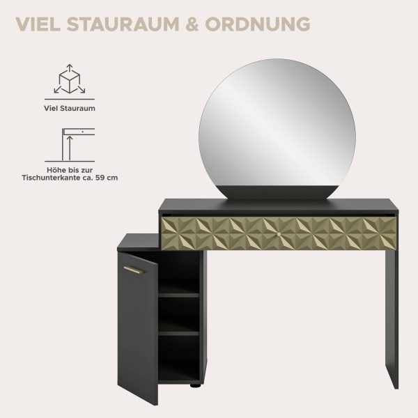 Prisma kaptafel zwart melamine goud NB - Afbeelding 9