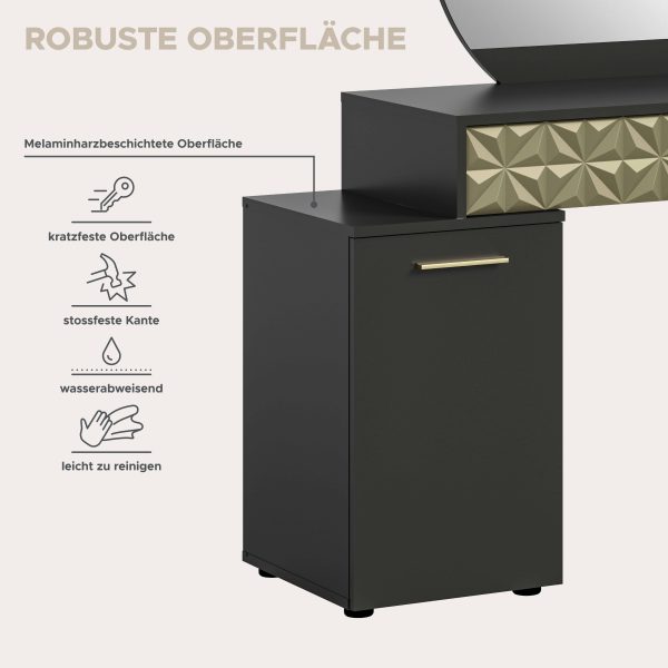 Prisma kaptafel zwart melamine goud NB - Afbeelding 10
