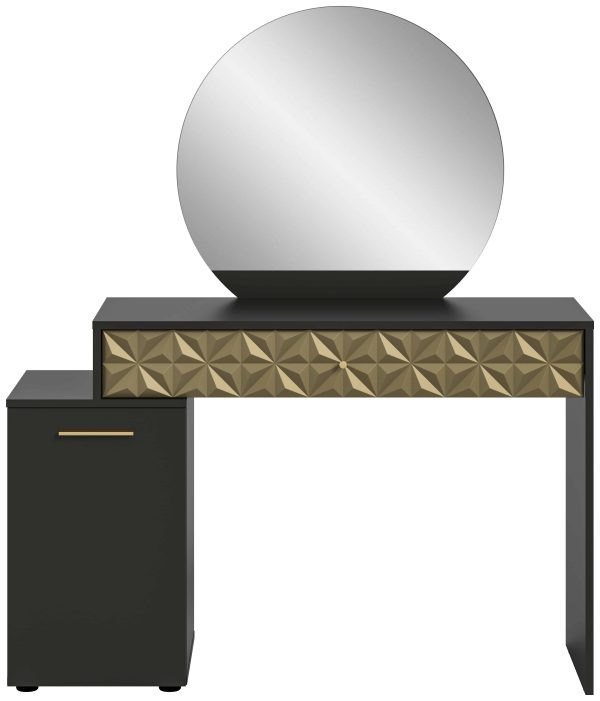 Prisma kaptafel zwart melamine goud NB - Afbeelding 2
