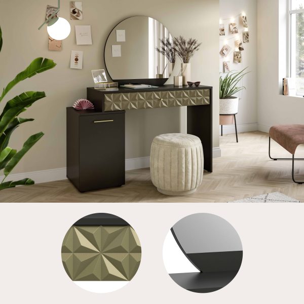 Prisma kaptafel zwart melamine goud NB - Afbeelding 14