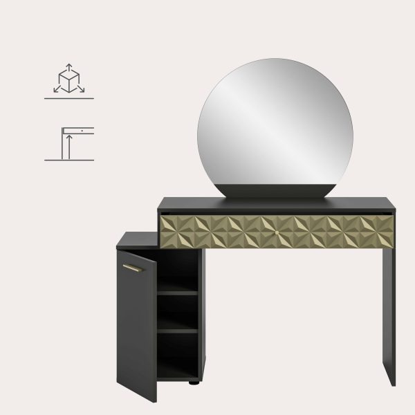 Prisma kaptafel zwart melamine goud NB - Afbeelding 15