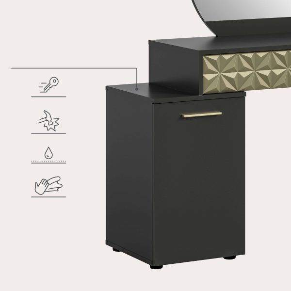 Prisma kaptafel zwart melamine goud NB - Afbeelding 16