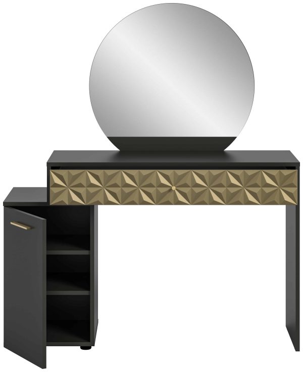 Prisma kaptafel zwart melamine goud NB - Afbeelding 3