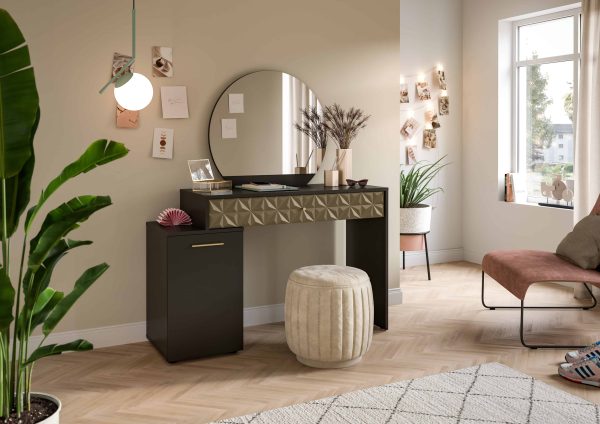 Prisma kaptafel zwart melamine goud NB - Afbeelding 5