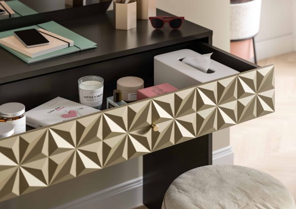 Prisma kaptafel zwart melamine goud NB - Afbeelding 6