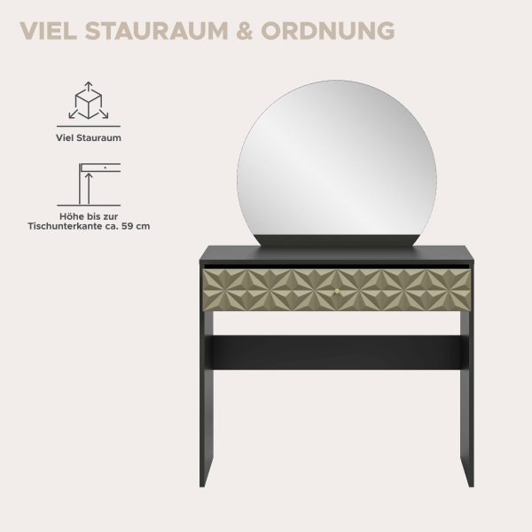 Prisma kaptafel zwart melamine goud NB - Afbeelding 7