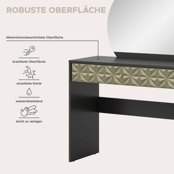 Prisma kaptafel zwart melamine goud NB - Afbeelding 8