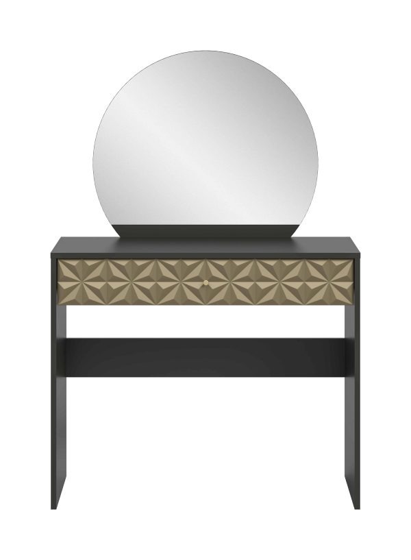 Prisma kaptafel zwart melamine goud NB - Afbeelding 2