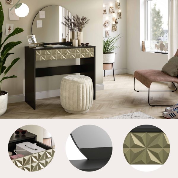 Prisma kaptafel zwart melamine goud NB - Afbeelding 11