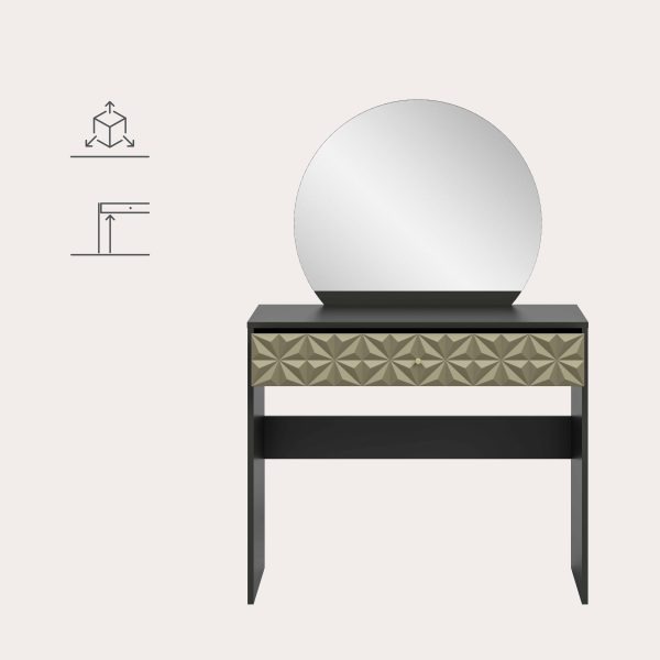 Prisma kaptafel zwart melamine goud NB - Afbeelding 12