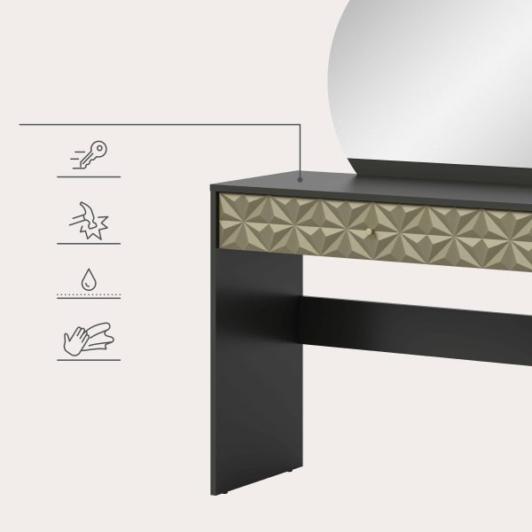 Prisma kaptafel zwart melamine goud NB - Afbeelding 13