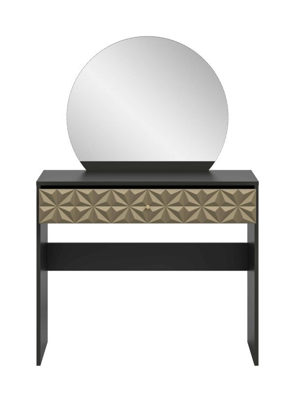 Prisma kaptafel zwart melamine goud NB - Afbeelding 3