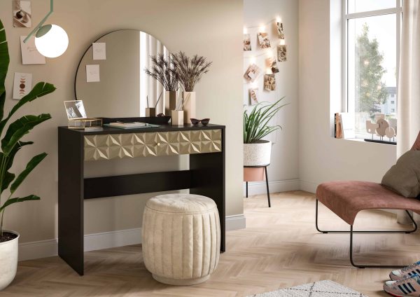 Prisma kaptafel zwart melamine goud NB - Afbeelding 4