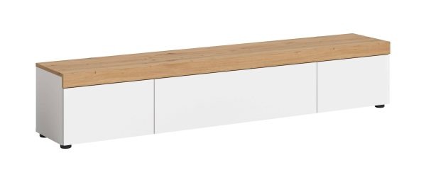 Ruda Wohnen TV Lowboard wit NB Abs. Artisan Oak NB kan staand of hangend gemonteerd worden