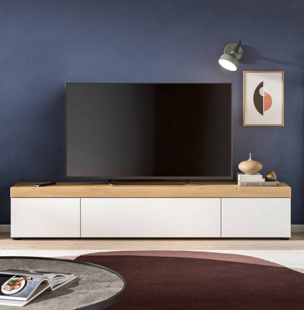 Ruda Wohnen TV Lowboard wit NB Abs. Artisan Oak NB kan staand of hangend gemonteerd worden - Afbeelding 5