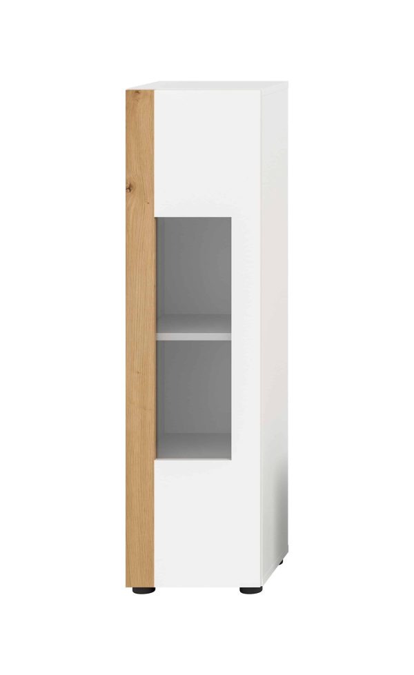 Ruda Wohnen vitrinekast wit NB Abs. Artisan eiken NB kan staand of hangend gemonteerd worden - Afbeelding 2