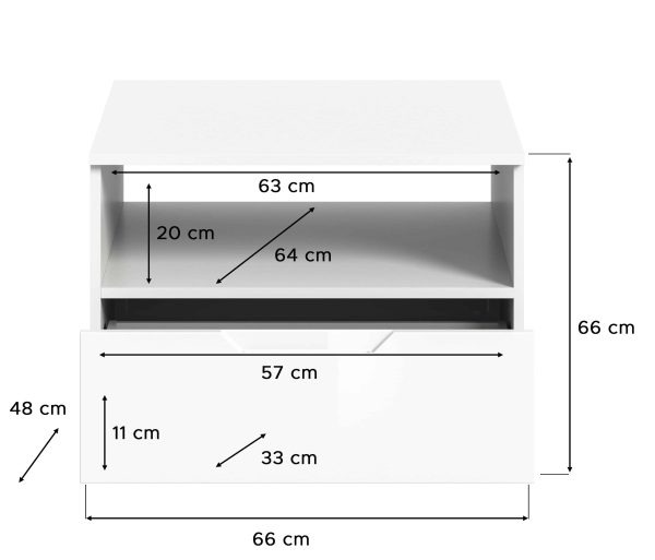 Solero salontafel wit hoogglans MDF TZ - Afbeelding 4