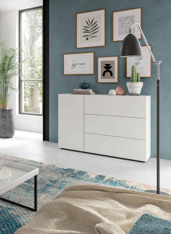 Samba dressoir wit melamine Wotan eiken melamine - Afbeelding 5