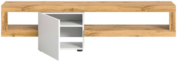 Samba lowboard wit melamine Wotan eiken melamine - Afbeelding 3