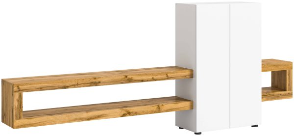 Samba wandmeubel wit melamine Wotan eiken melamine