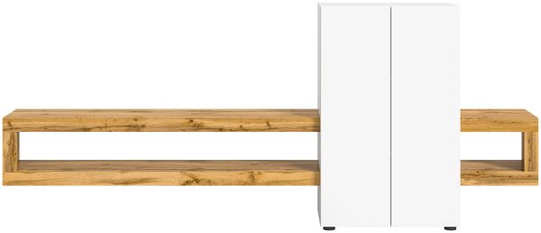 Samba wandmeubel wit melamine Wotan eiken melamine - Afbeelding 2