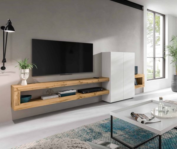 Samba wandmeubel wit melamine Wotan eiken melamine - Afbeelding 6