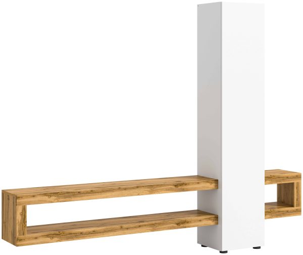 Samba wandmeubel wit melamine Wotan eiken melamine