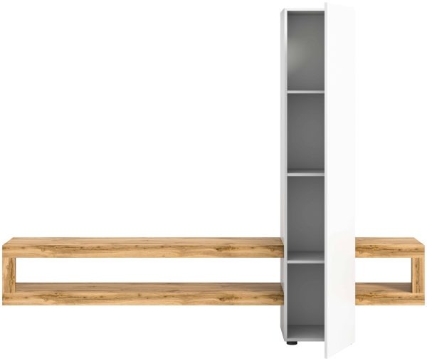 Samba wandmeubel wit melamine Wotan eiken melamine - Afbeelding 3