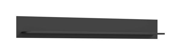 Linea wandplank grijs mat MDF TZ grijs mat melamine zwart NB