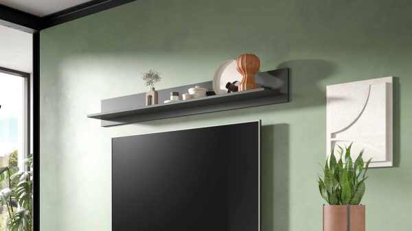 Linea wandplank grijs mat MDF TZ grijs mat melamine zwart NB - Afbeelding 4