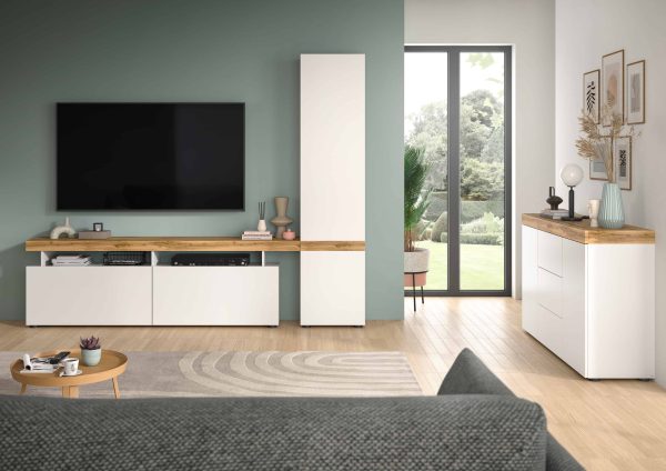Sugar wandmeubel wit melamine Wotan eiken melamine - Afbeelding 5