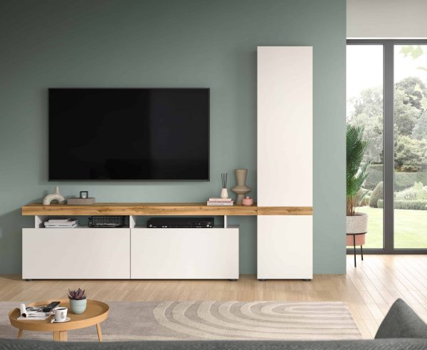 Sugar wandmeubel wit melamine Wotan eiken melamine - Afbeelding 6