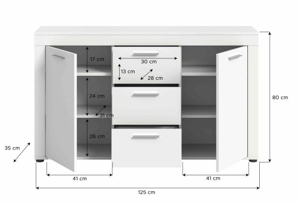 Jam dressoir wit melamine - Afbeelding 4