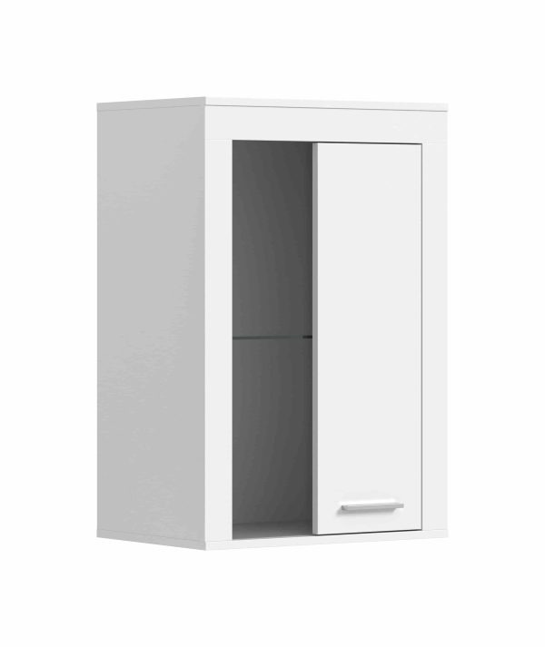 Jam hang/staande vitrinekast wit melamine